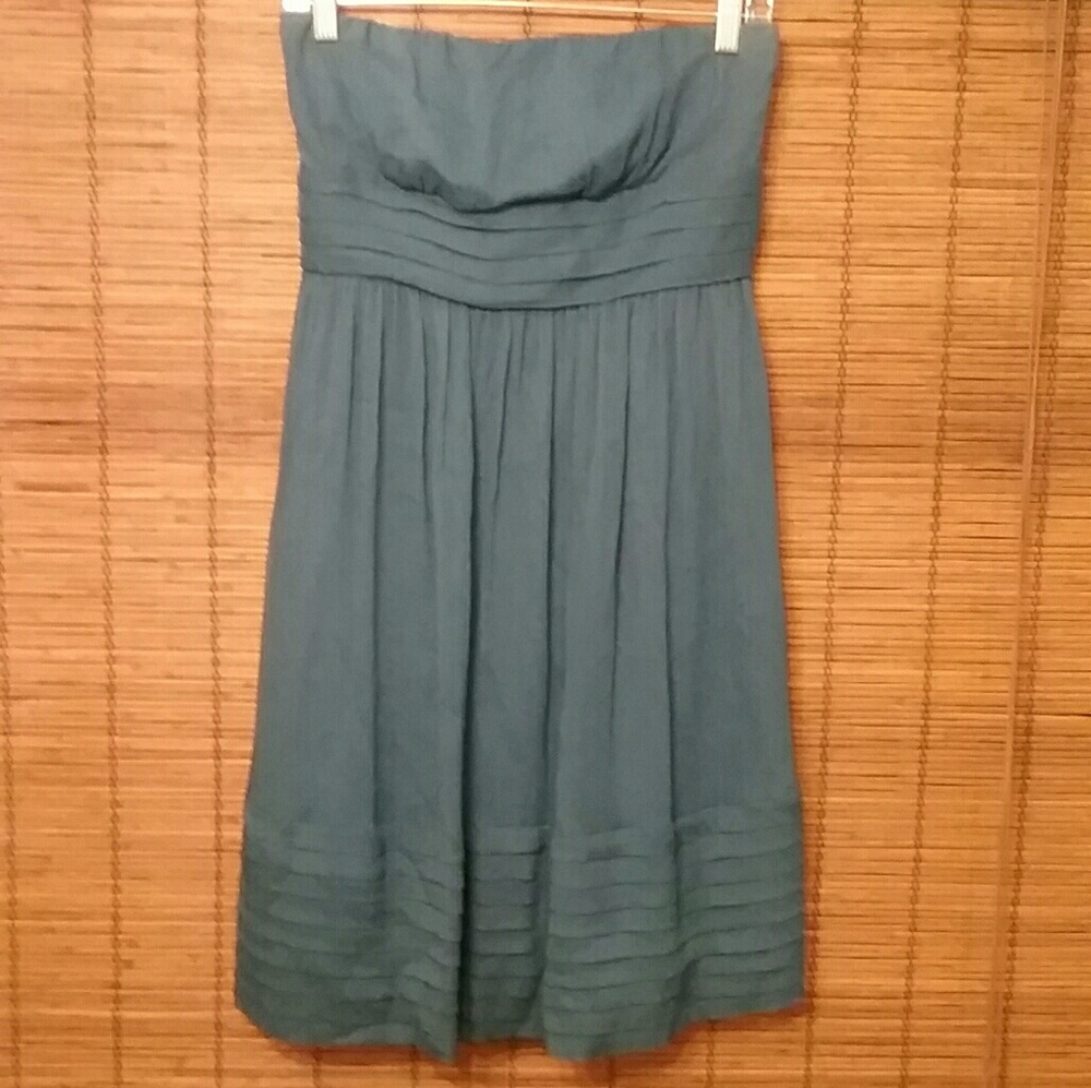 J. CREW 100% Silk Cornflower Blue Strapless Dress